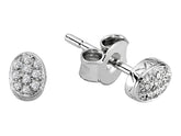 Diamond Oval Stud Earrings