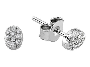 Diamond Oval Stud Earrings
