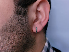 Black Diamond Men's Hoop Earrings