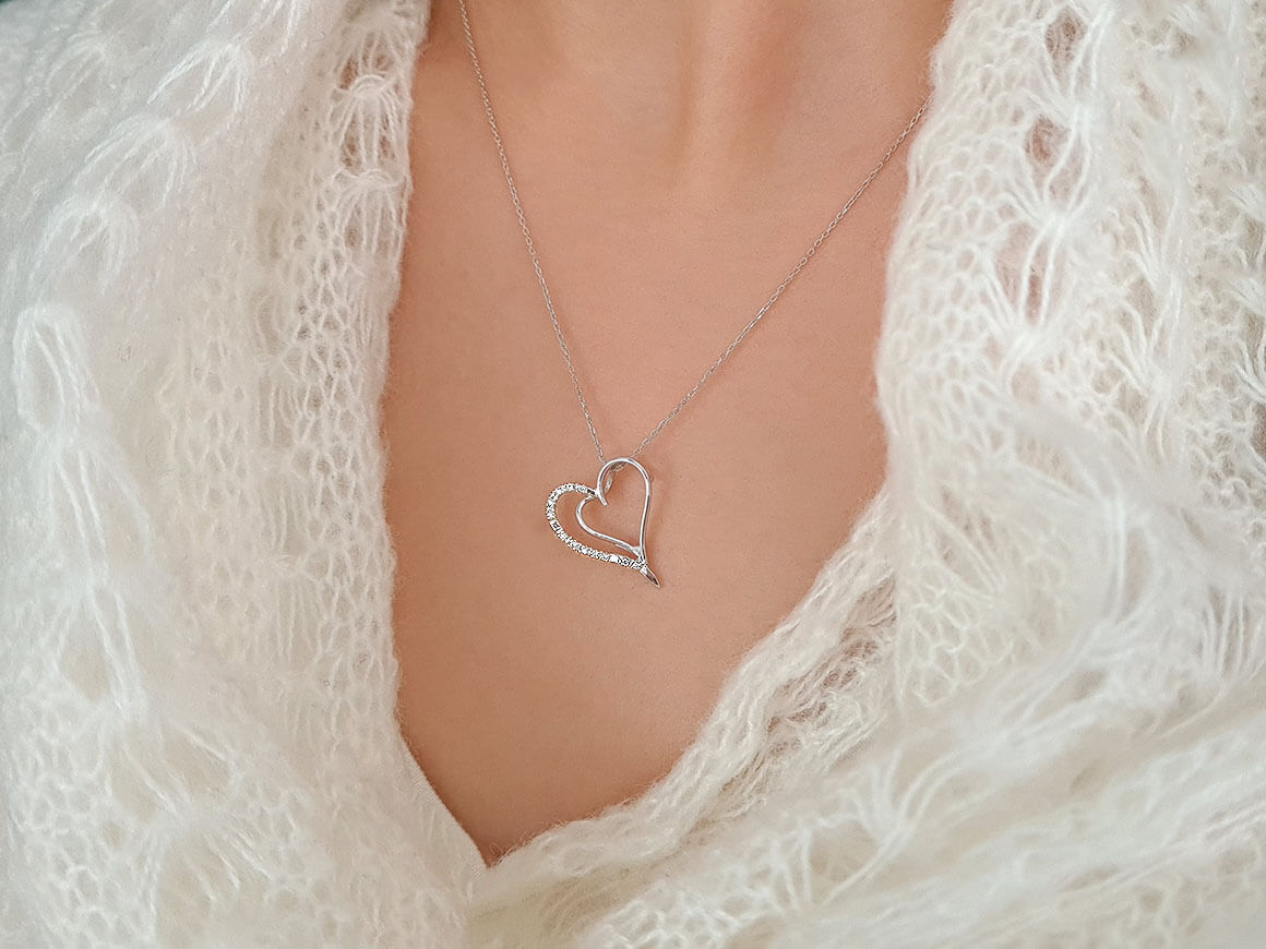 Collier coeur diamant
