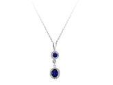 Diamond and Tria Sapphire Necklace