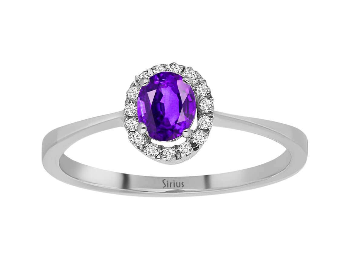 Diamond and Oval Amethyst Ring