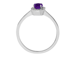 Diamond and Oval Amethyst Ring