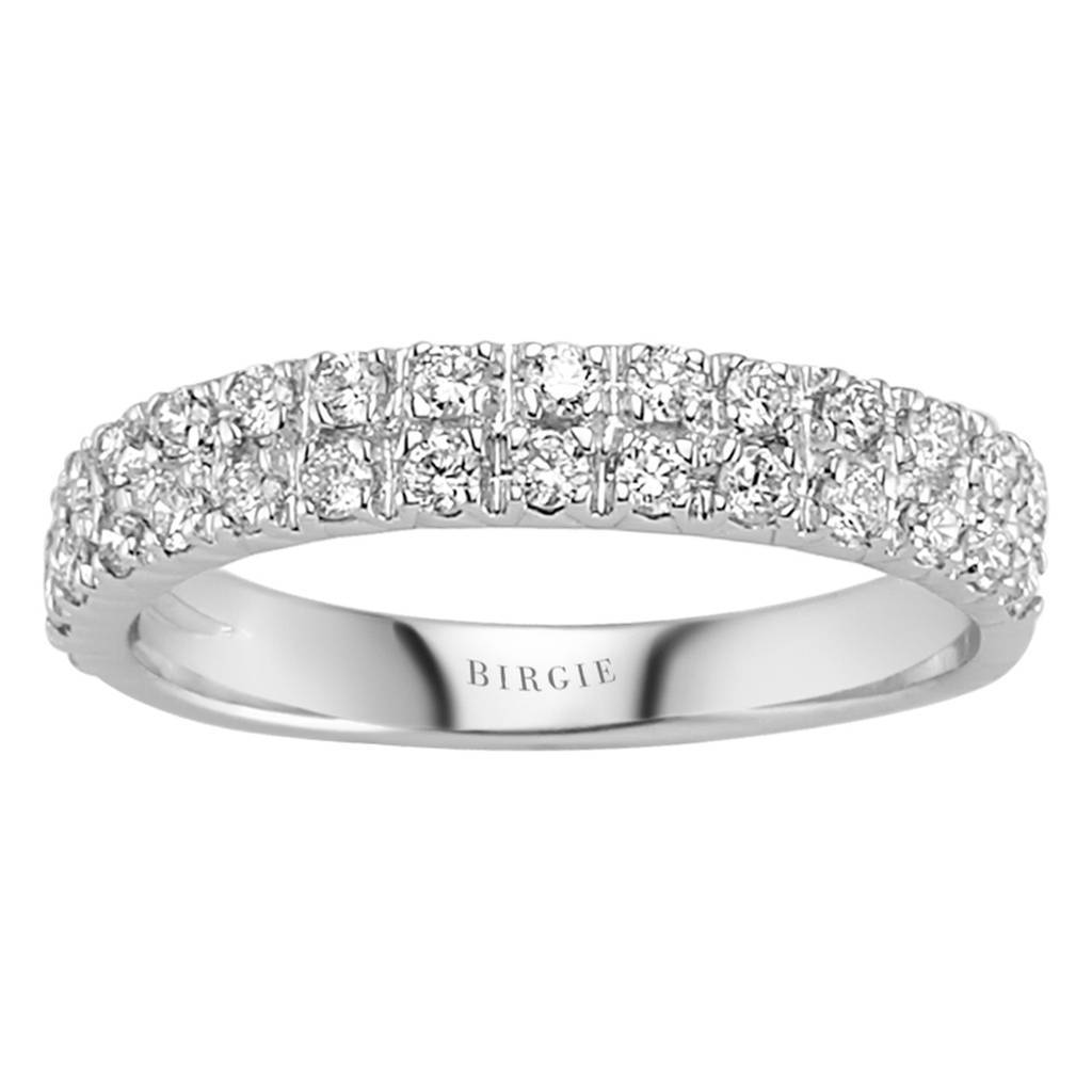 Alliance demi-rond diamants deux rangs