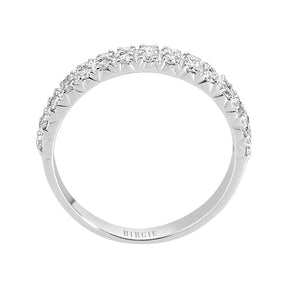 Alliance demi-rond diamants deux rangs