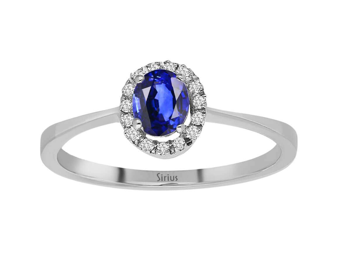 Diamond and Oval Sapphire Ring