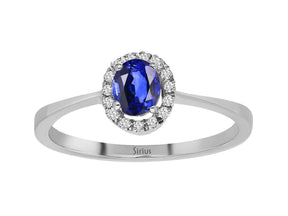 Bague Diamant et Saphir Ovale