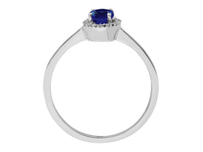 Bague Diamant et Saphir Ovale