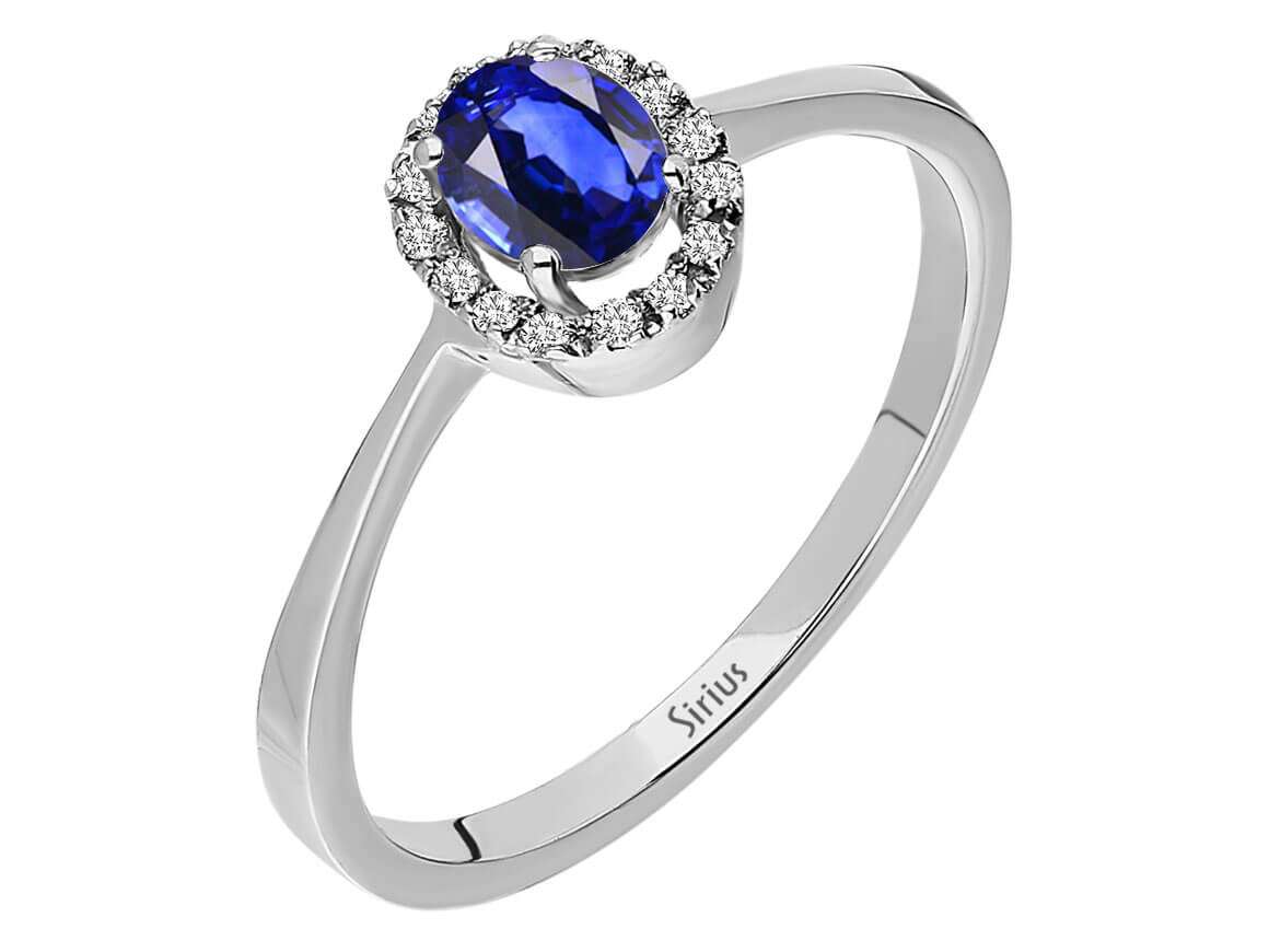 Diamond and Oval Sapphire Ring