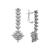 Diamond Chrysanthemum Earrings