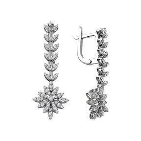 Diamond Chrysanthemum Earrings
