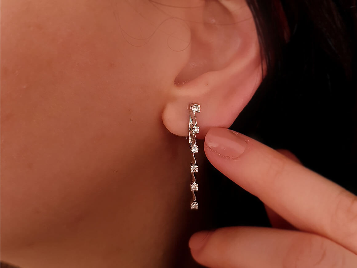 Diamond Tennis Earrings