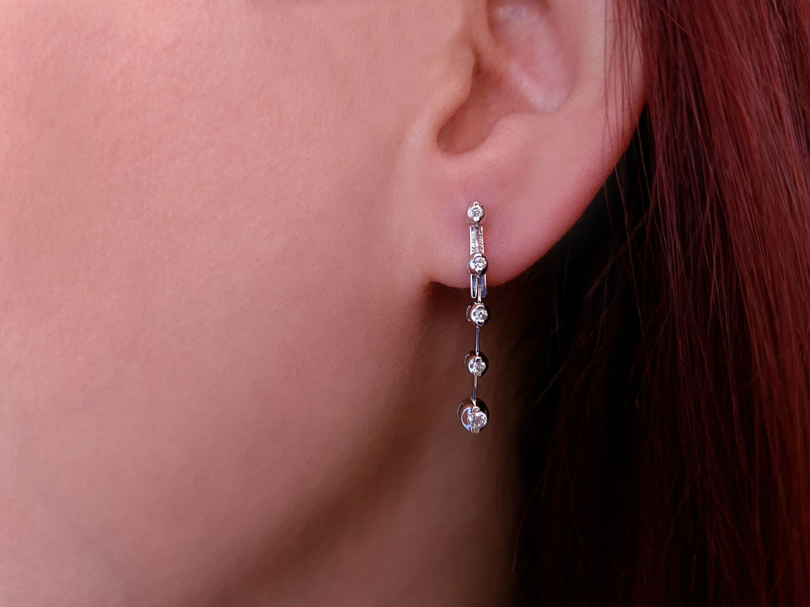 Diamond Tennis Earrings