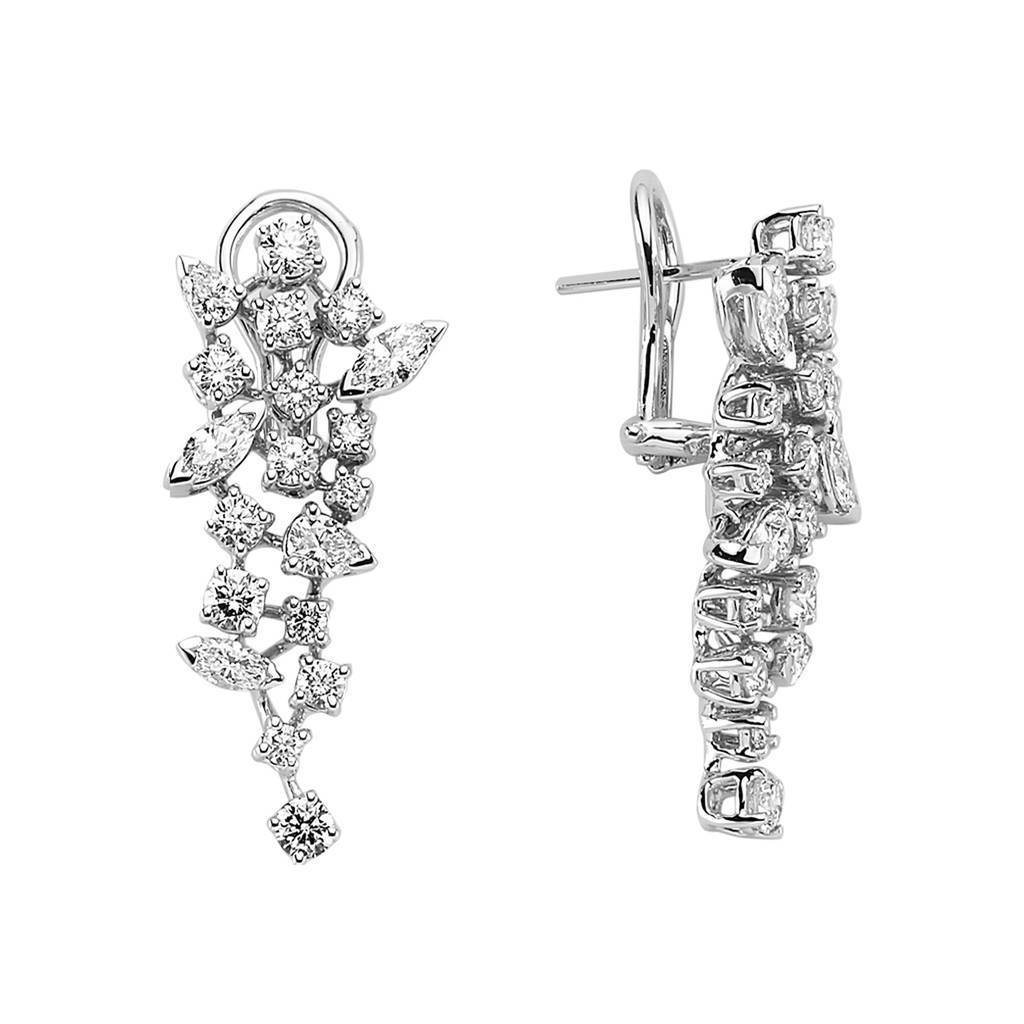 Marquise and drop cut diamond earrings