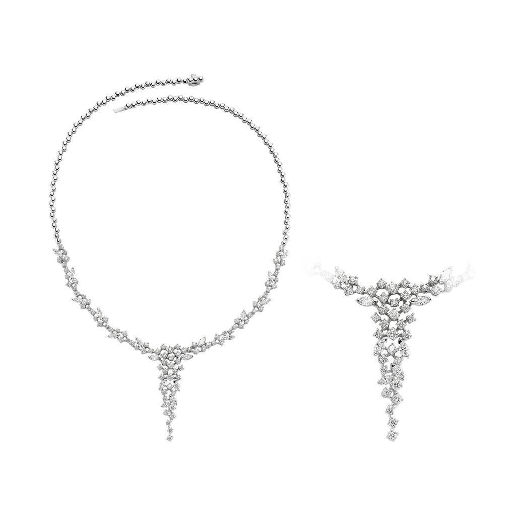 Collier exclusif avec diamants taille marquise et brillant
