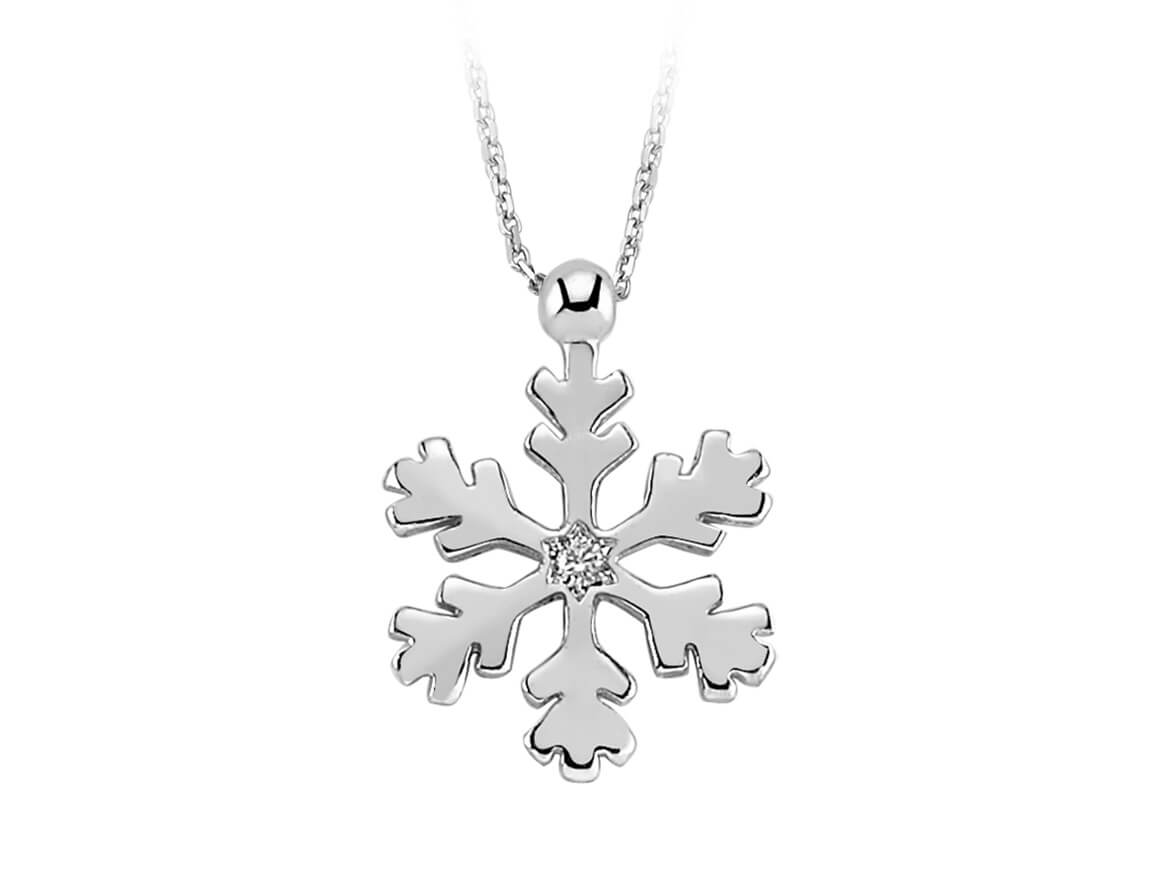 Collier flocon de neige en diamant
