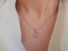 Diamond anchor necklace