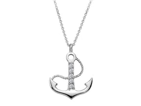 Diamond anchor necklace
