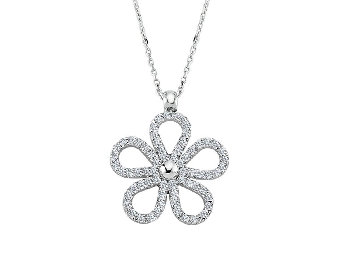 Collier fleur diamant