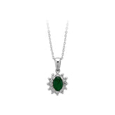 Collier diamant et émeraude ovale