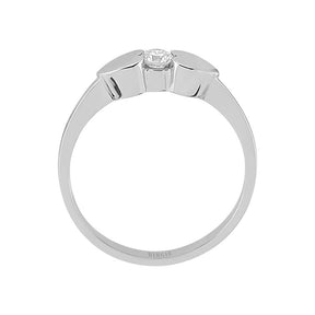 Bague solitaire forme coeur diamant 0,15 carat
