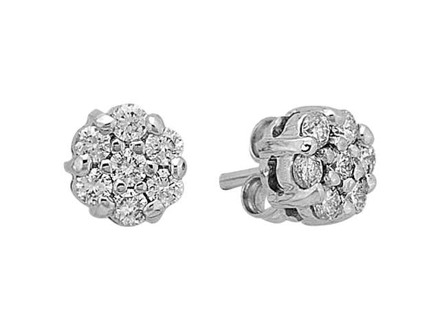 Boucles d'oreilles à tige effet solitaire diamant 1,25 carat