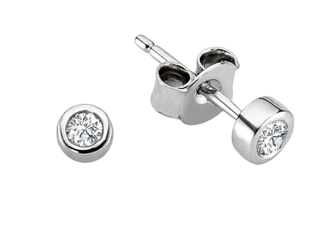 0.12 carat solitaire diamond earrings