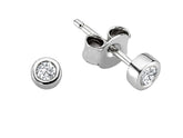 Boucles d'oreilles diamant solitaire 0,12 carat
