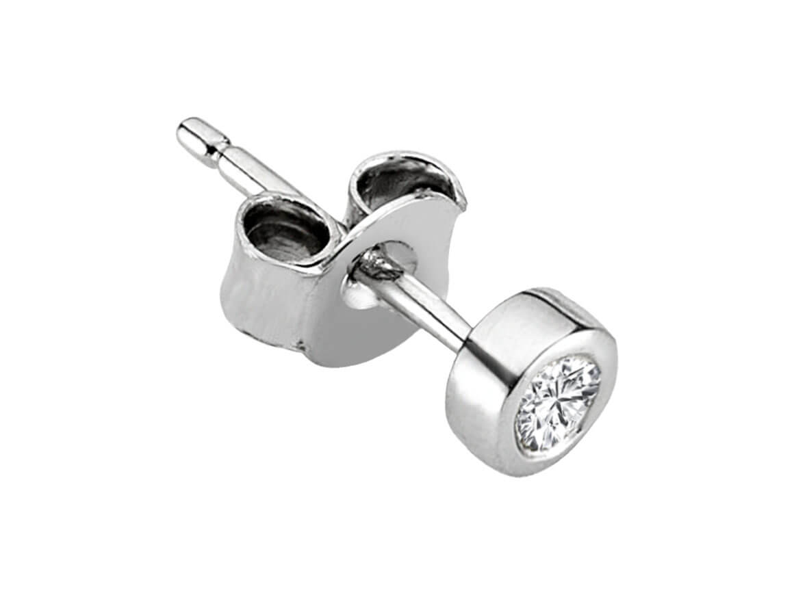 0.05 carat diamond solitaire men's stud earrings