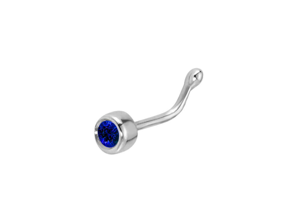 Piercing de nez en saphir aqua de 0,02 carat