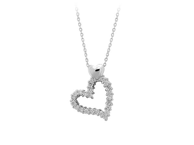 Collier coeur diamant