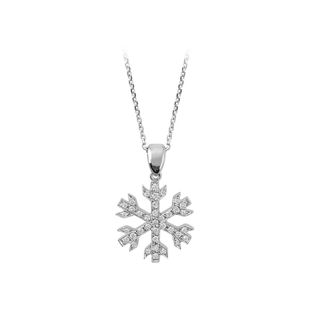 Collier flocon de neige en diamant