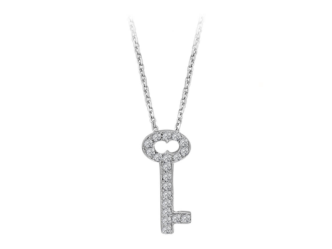 Collier clé en diamant
