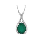 Collier diamant et émeraude ovale