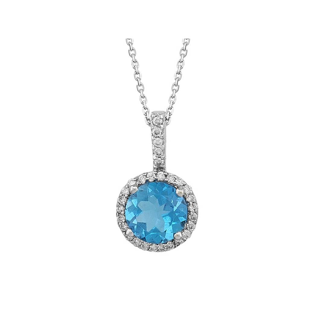 Diamond and Blue Topaz Necklace