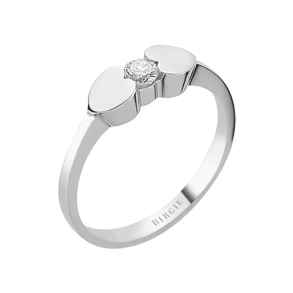 0.15 carat diamond heart shaped solitaire ring