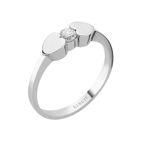 Bague solitaire forme coeur diamant 0,15 carat