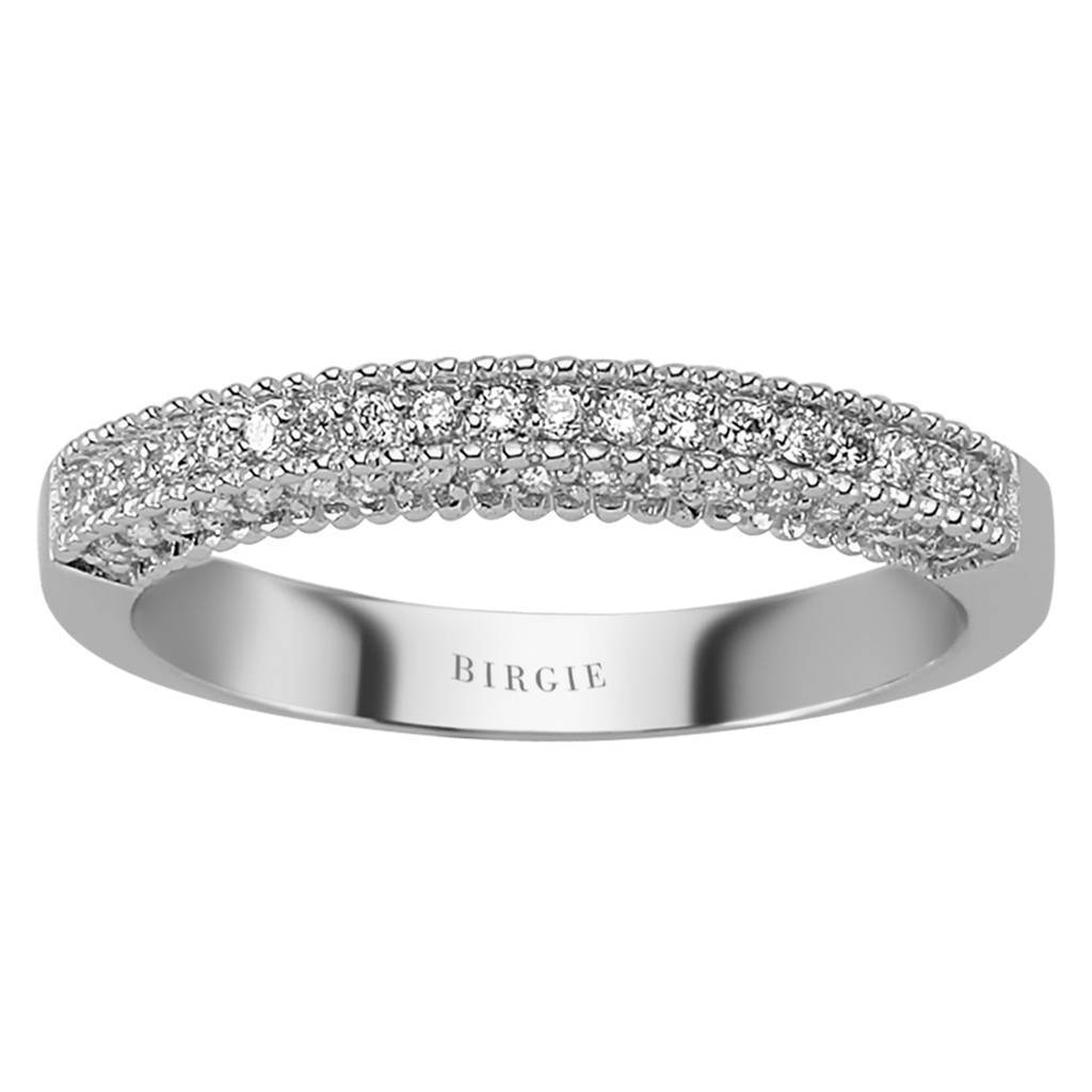 Alliance semi-circulaire de diamants de 0,33 carat au total