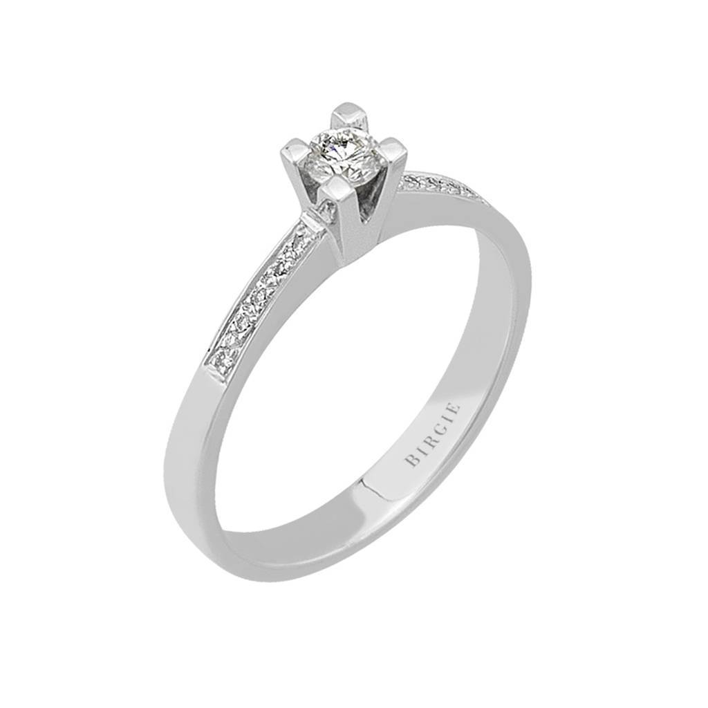 Bague de fiançailles halo de diamants total 0,20 carat
