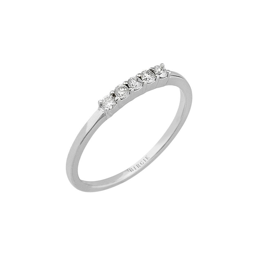 0.15 carat engagement ring with five diamonds