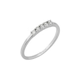 0.15 carat engagement ring with five diamonds