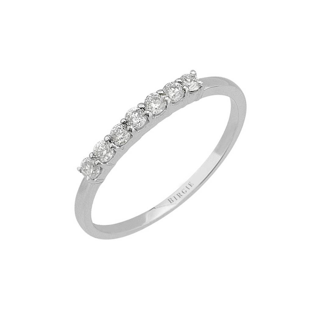 Bague de fiançailles à 7 pierres avec diamant de 0,27 carat