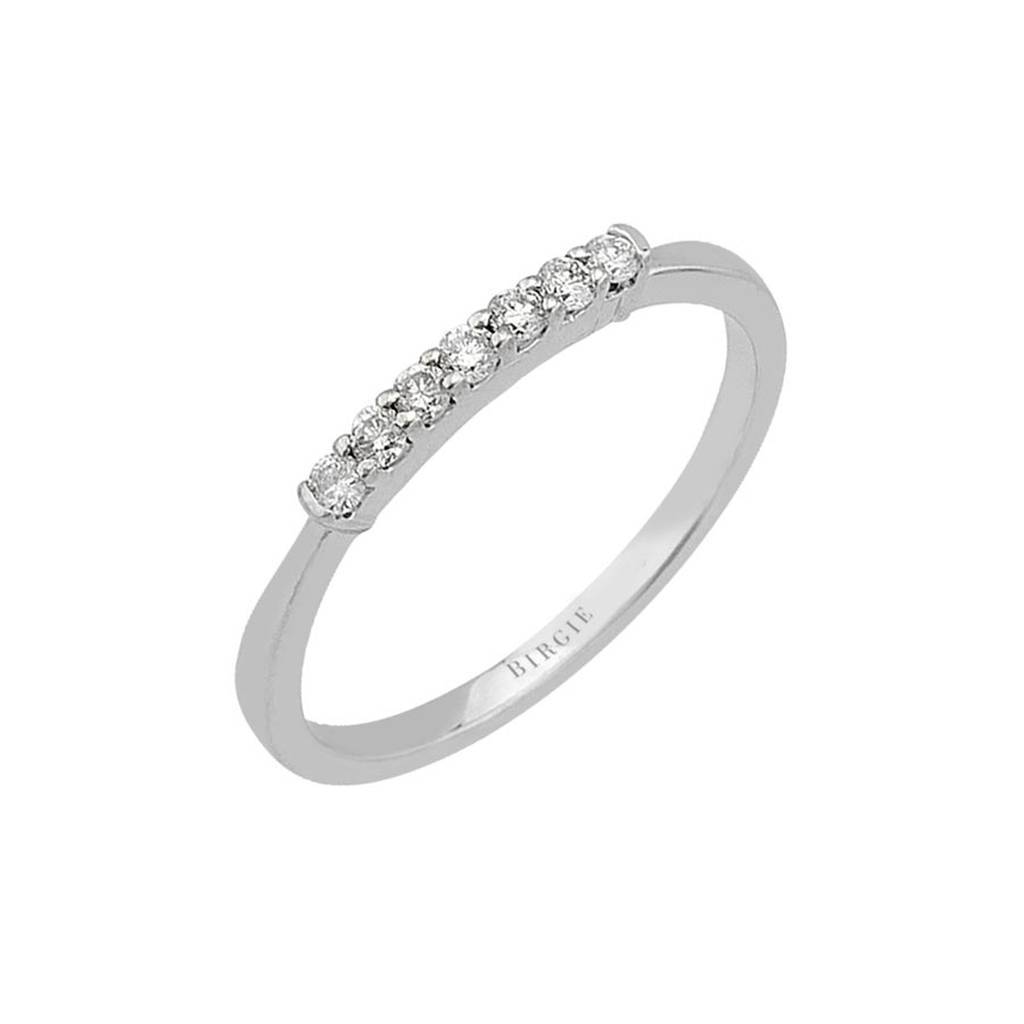 Bague de fiançailles à sept diamants de 0,16 carat