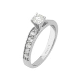 Bague de fiançailles halo de diamants total de 0,79 carat
