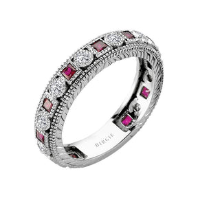 Bague d'éternité diamant et rubis