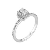 Total 0.67 Carat Diamond Halo Engagement Ring