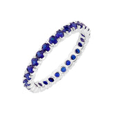 Bague de mariage d'éternité en pierre de saphir