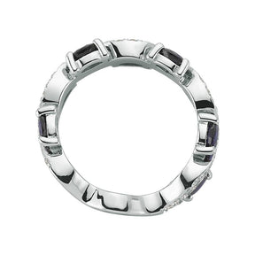 Bague d'éternité diamant et saphir