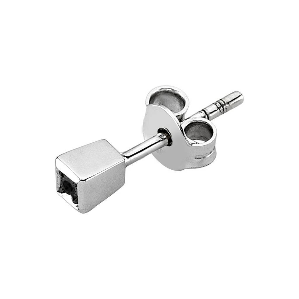 0.02 carat black diamond men's stud earrings