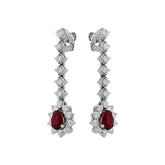 Diamond and Drop Ruby Tennis Earrings